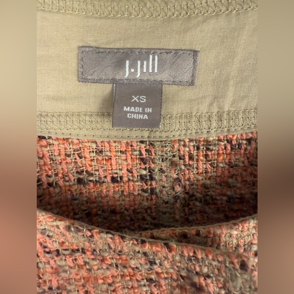 J Jill tweed jacket coral and pink tones with snap front size XS preowned - Picture 4 of 11